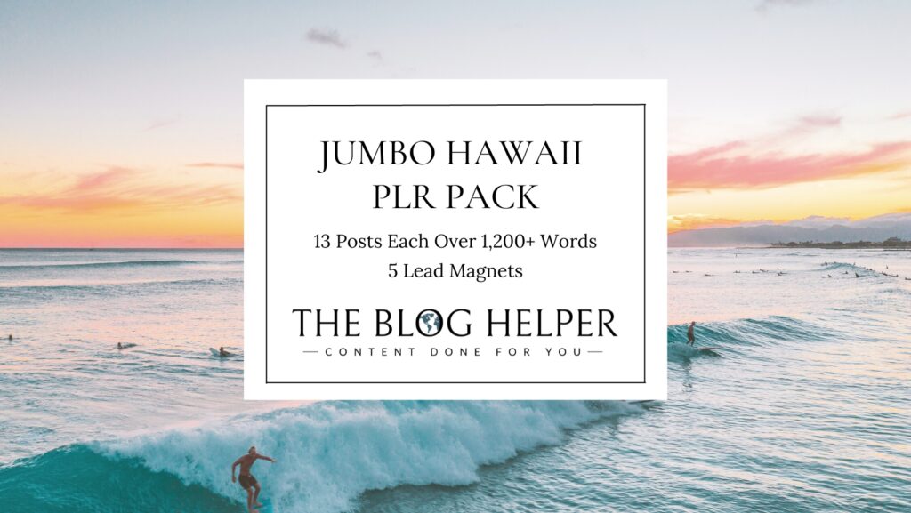 Jumbo Hawaii PLR Pack