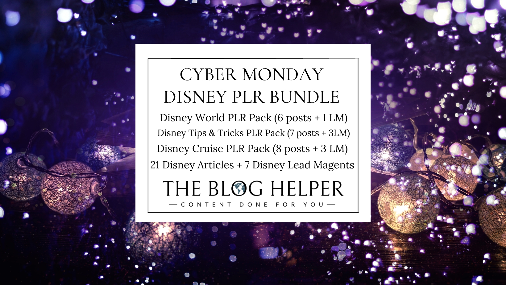 Disney PLR Bundle - Cyber Monday Special