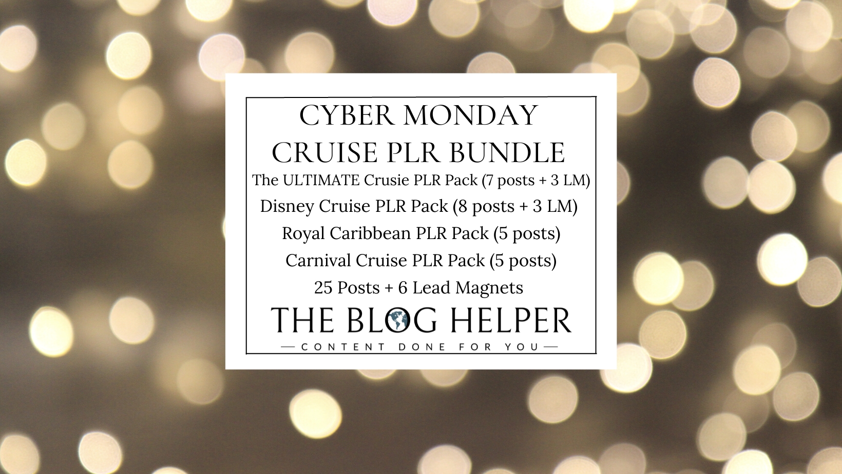 Cruise PLR Bundle - Cyber Monday Sale